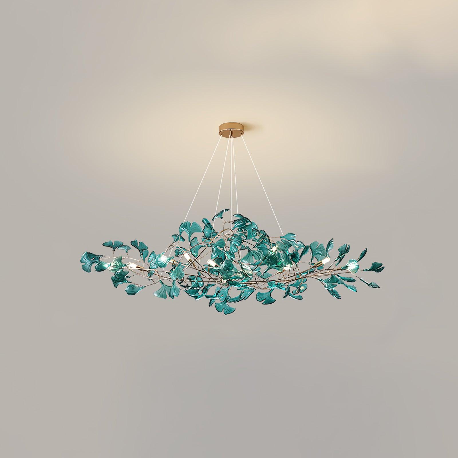 Acrylic Ginkgo Leaf Chandelier 31.5"