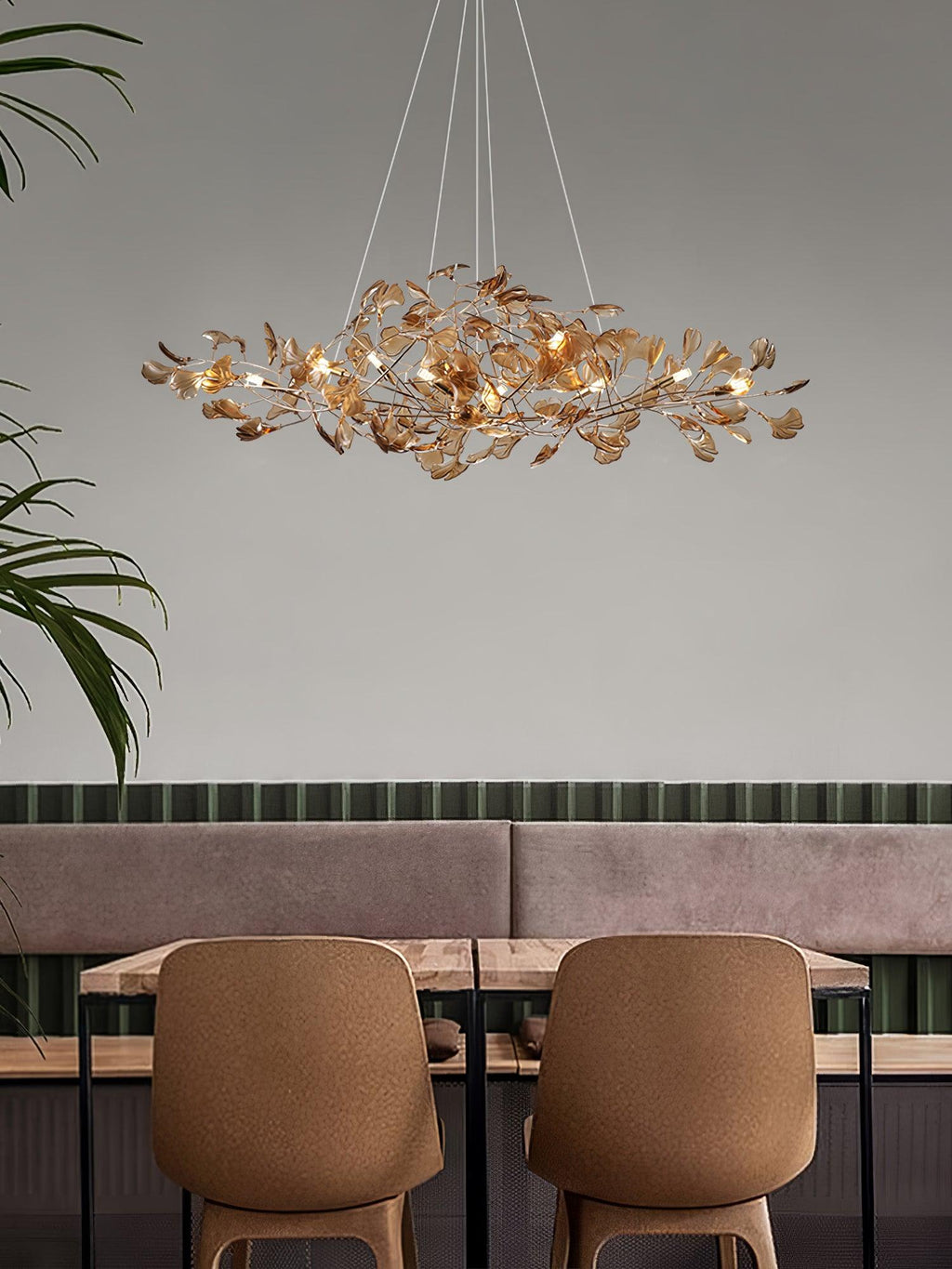 Acrylic Ginkgo Leaf Chandelier 31.5"
