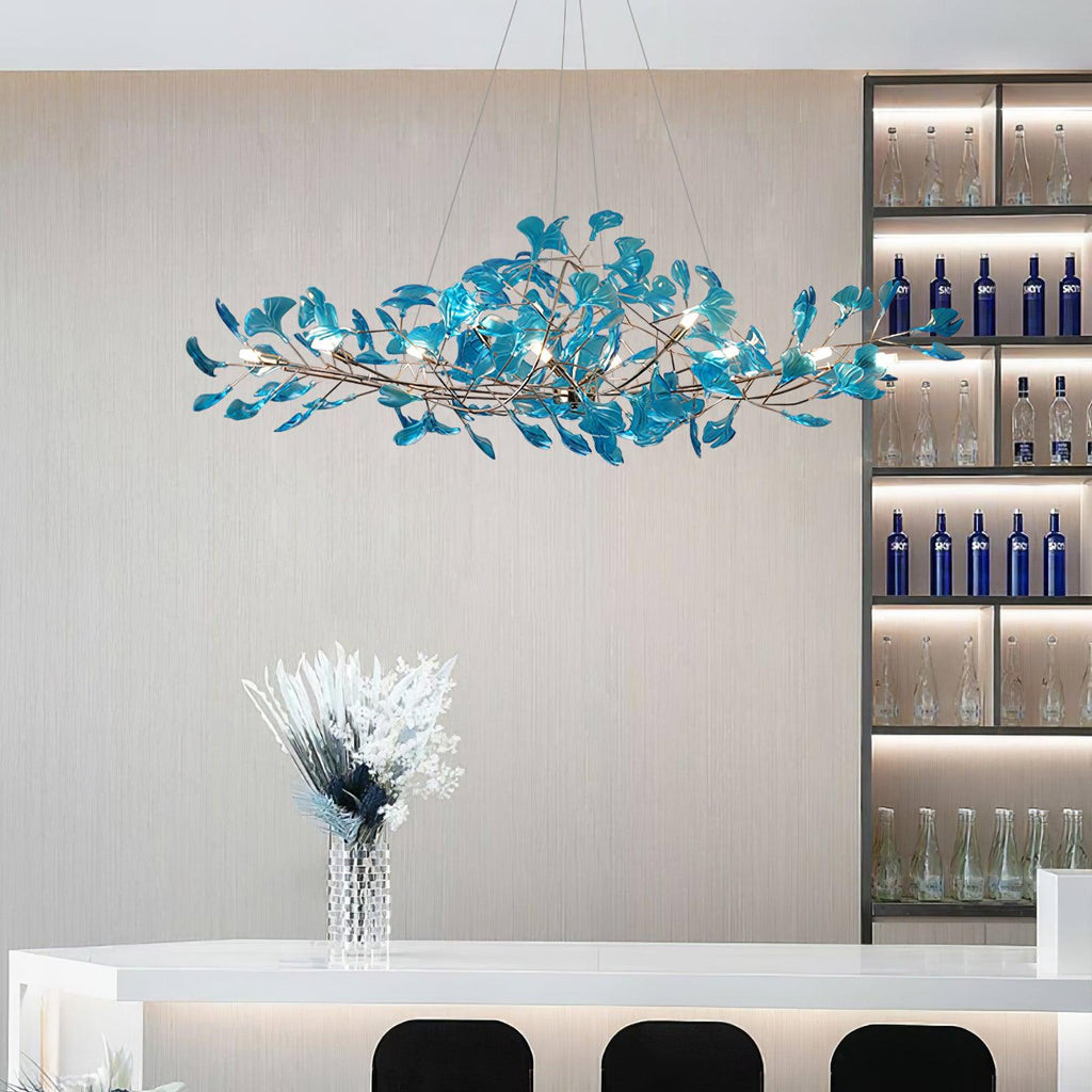 Acrylic Ginkgo Leaf Chandelier 31.5"