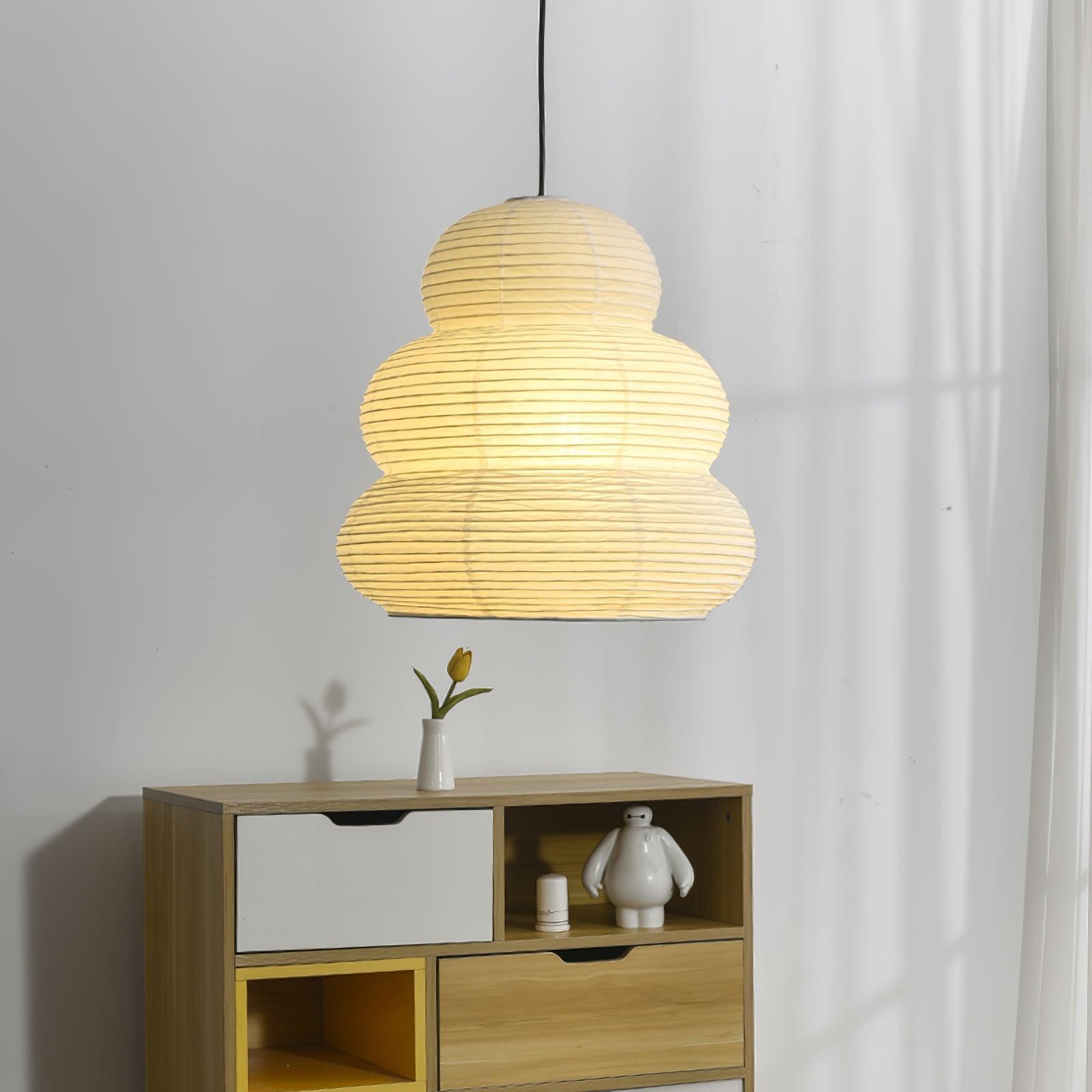 Akari Gourd Pendant Swag Light 15.7"