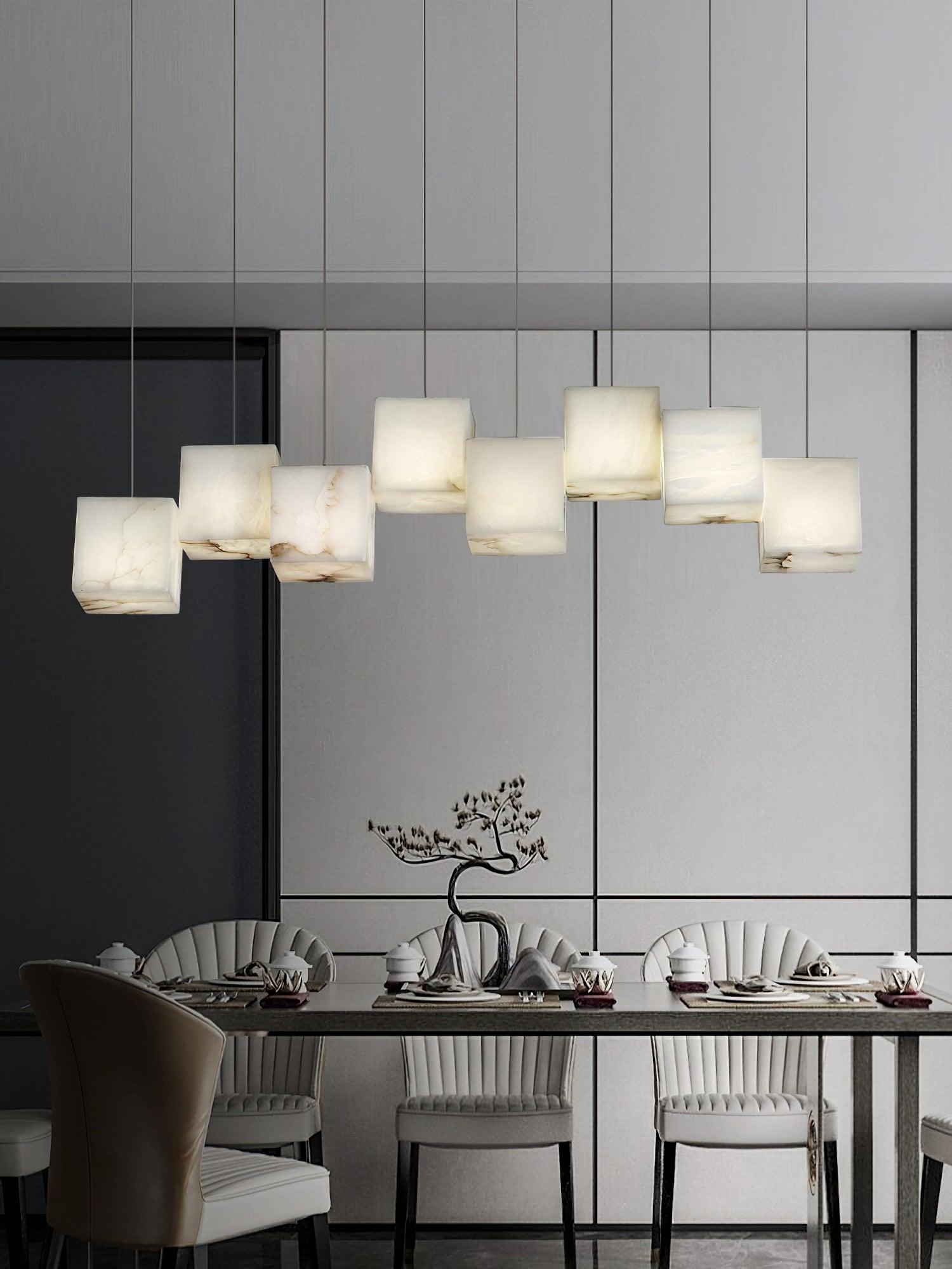 Alabaster Box Chandelier 28.3"